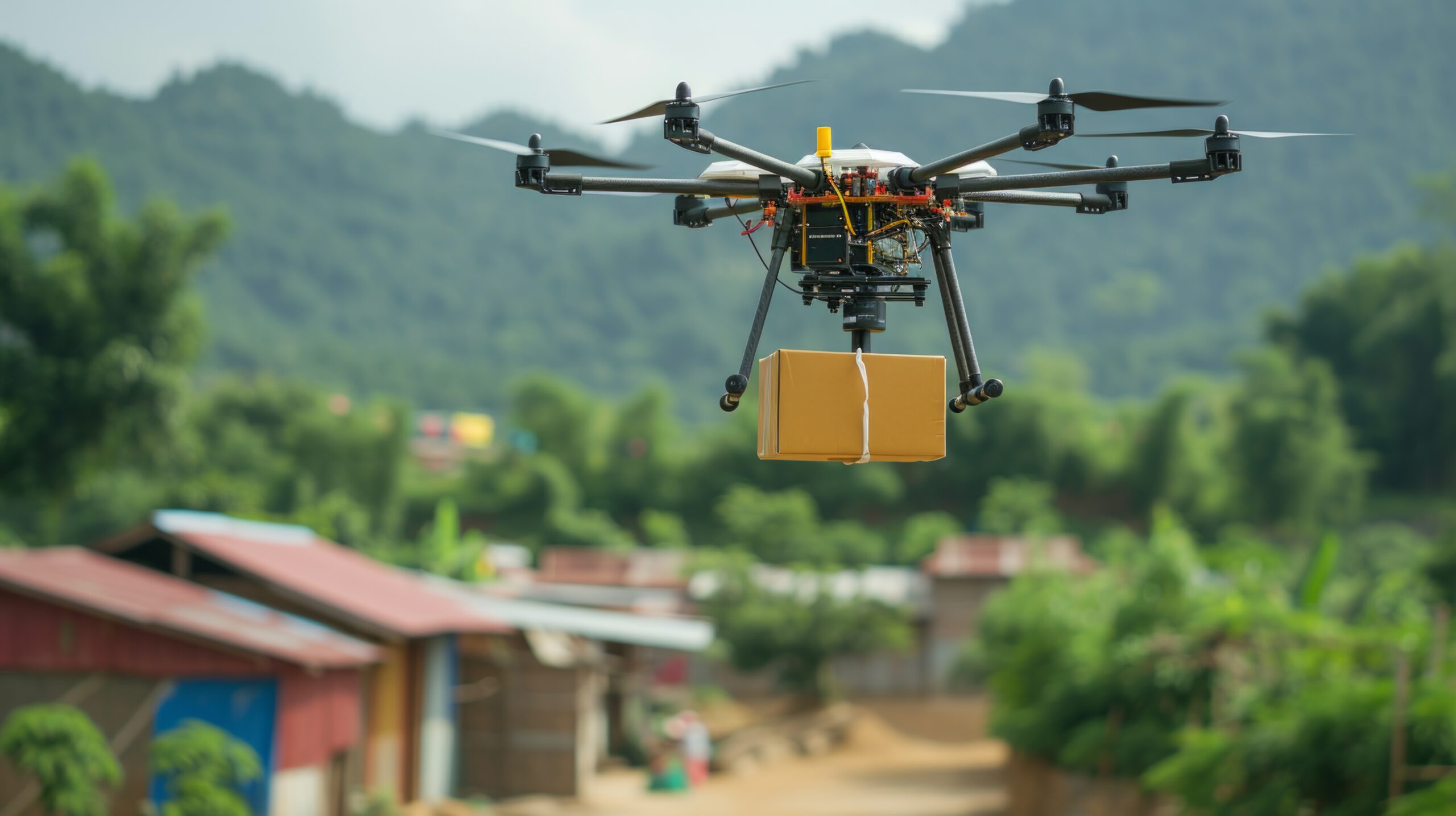 vecteezy ai generated a drone delivering essential supplies to remote 38814628 scaled