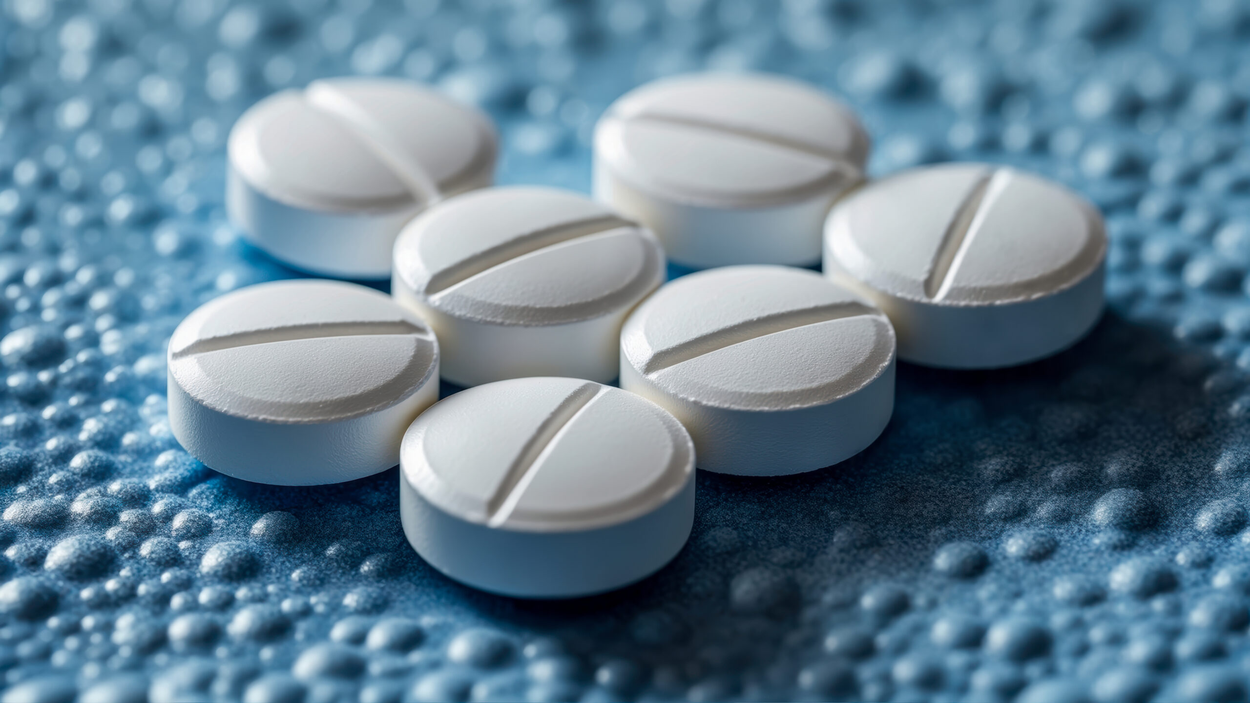 vecteezy white round tablets arranged on a textured blue surface for 54666777 1 scaled
