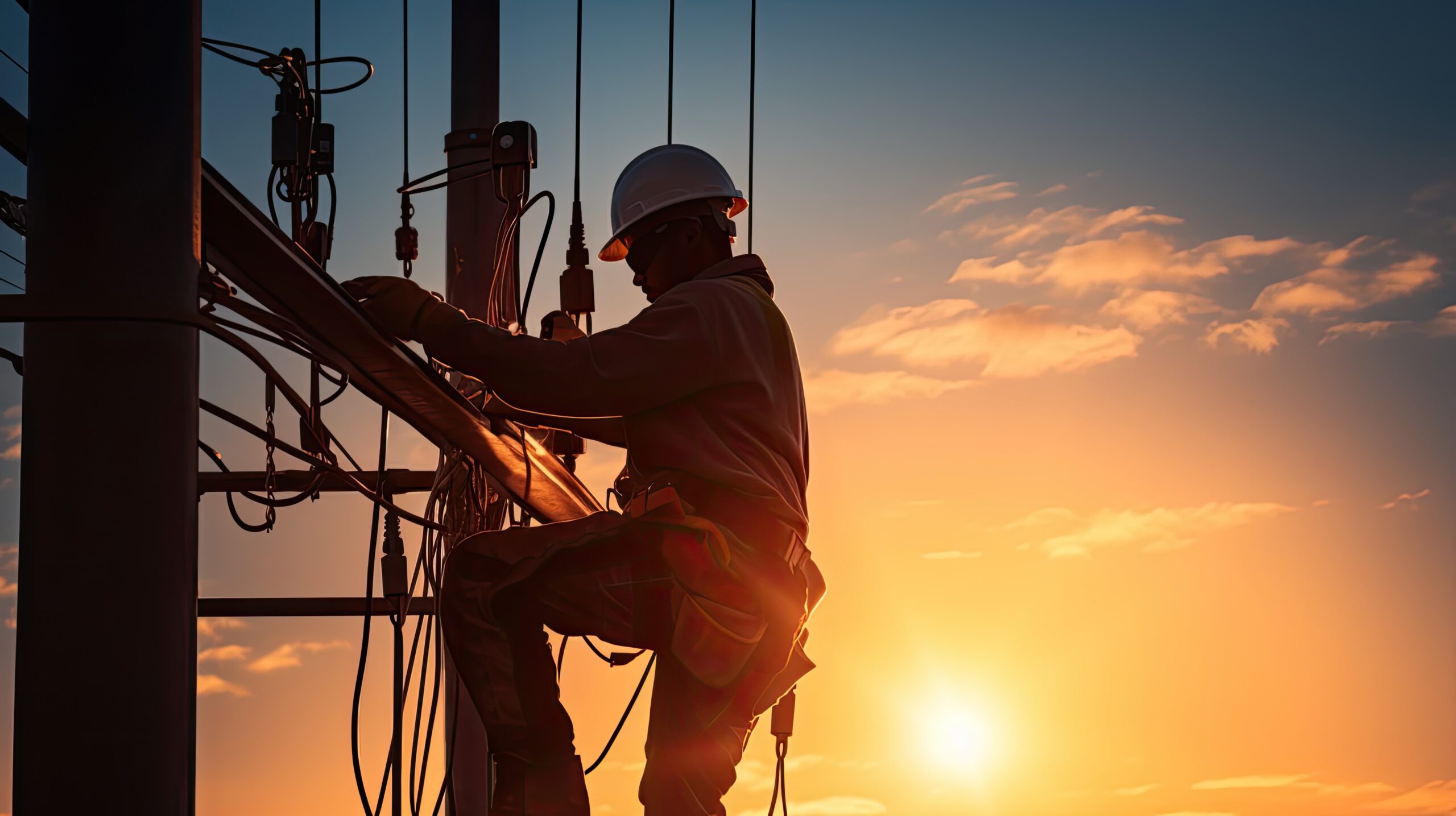 vecteezy high voltage tower work for installing wires and equipment 27104416 scaled