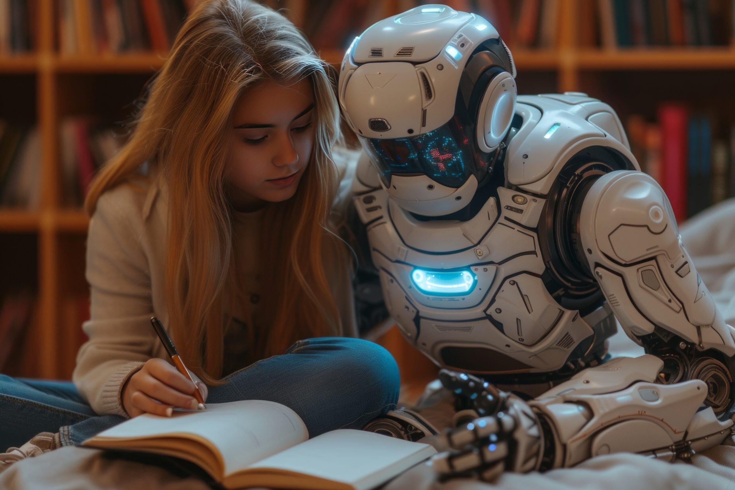 vecteezy ai generated a robotic tutor helping a student with 38814779 scaled
